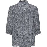 Carraya - Overhemd - Viscose - 3/4 Mouwen - Gesmokte Mouwuiteinden