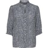 Carraya - Overhemd - Viscose - 3/4 Mouwen - Gesmokte Mouwuiteinden