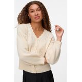 Vero Moda - Vmlya Ls V-neck Cardigan - Birch/W. Melange - Dames