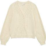 Vero Moda - Vmlya Ls V-neck Cardigan - Birch/W. Melange - Dames