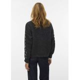 Vero - Oda Vlina Ls O-neck - Gebreide Trui - Donkergrijs