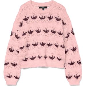 Vero Moda - Vmidelle Ls O-neck Pullover - Beige - Dames Trui