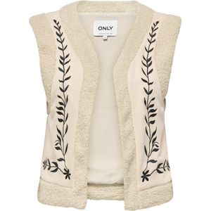 Only Gilet Onlfrida Flower Emb. Waistcoat Cs O 15324172 Pumice Stone/black Flower Dames Maat - S