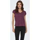 Only - ONLSILVERY - T-shirt - Wijnrood - Korte Mouwen - Loose Fit