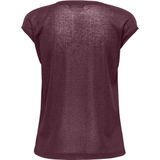 Only - ONLSILVERY - T-shirt - Wijnrood - Korte Mouwen - Loose Fit