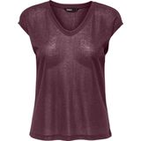 Only - ONLSILVERY - T-shirt - Wijnrood - Korte Mouwen - Loose Fit