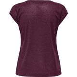 Only - ONLSILVERY - T-shirt - Wijnrood - Korte Mouwen - Loose Fit