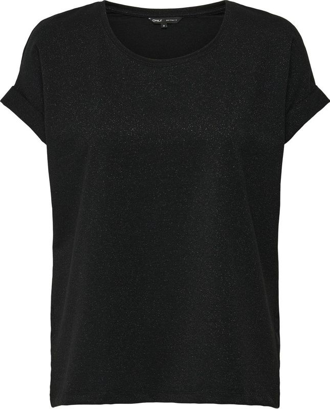 Only - ONLMOSTER GLITTER - T-shirt - Zwart - Regular Fit