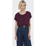 ONLY - Onlmoster - T-shirt - Wijnrood - Korte Mouwen