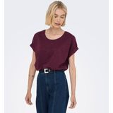ONLY - Onlmoster - T-shirt - Wijnrood - Korte Mouwen