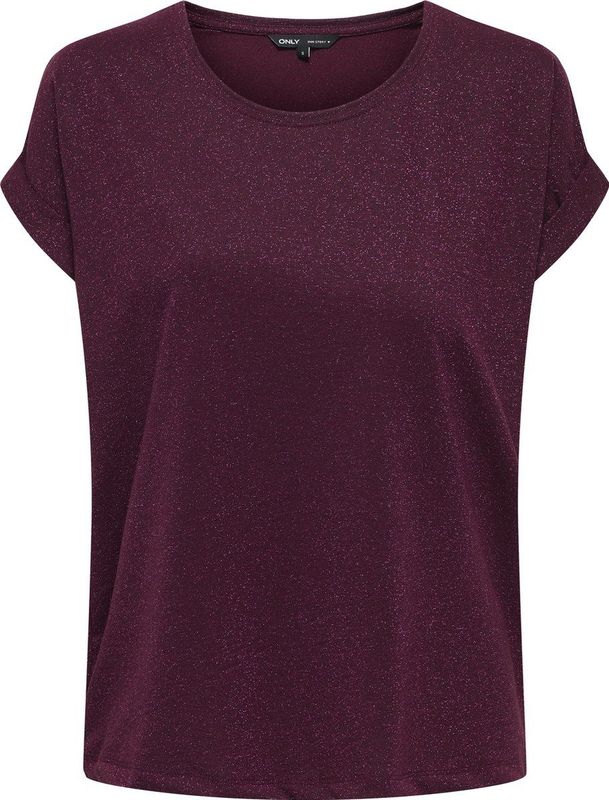 ONLY - Onlmoster - T-shirt - Wijnrood - Korte Mouwen