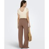 JDY - Broek met Wijde Pijpen - Zwart - Katoen - Elastische Taille