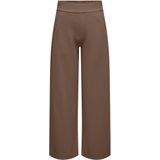 JDY - Broek met Wijde Pijpen - Zwart - Katoen - Elastische Taille