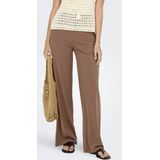 JDY - Broek met Wijde Pijpen - Zwart - Katoen - Elastische Taille