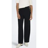 Only - Onlrina Life Button Pant - Zwart - Broek - Dames