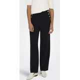 Only - Onlrina Life Button Pant - Zwart - Broek - Dames