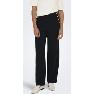 Only - Onlrina Life Button Pant - Zwart - Broek - Dames