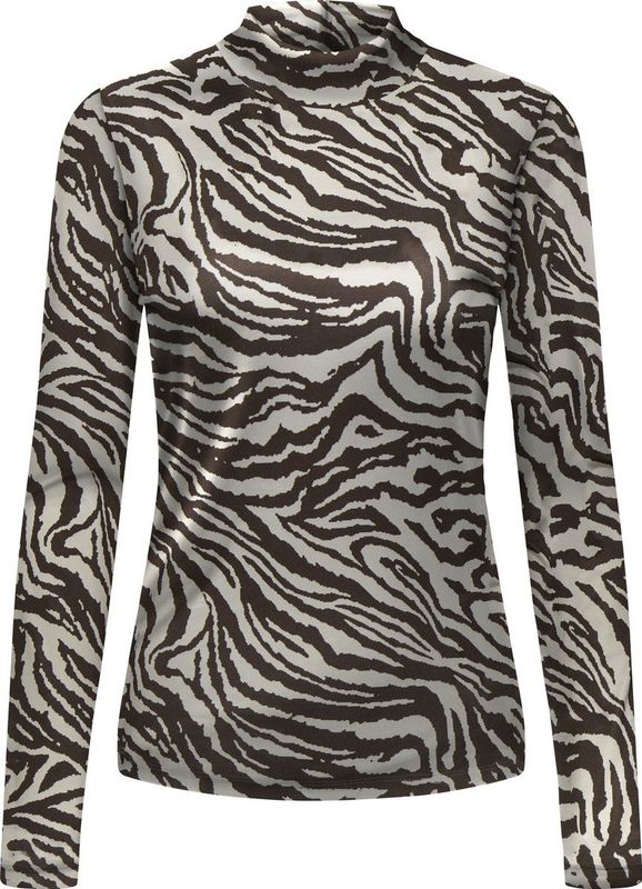 Only - Onlerica Life Mesh Top - T-shirt - Demitasse/zebra - Dames