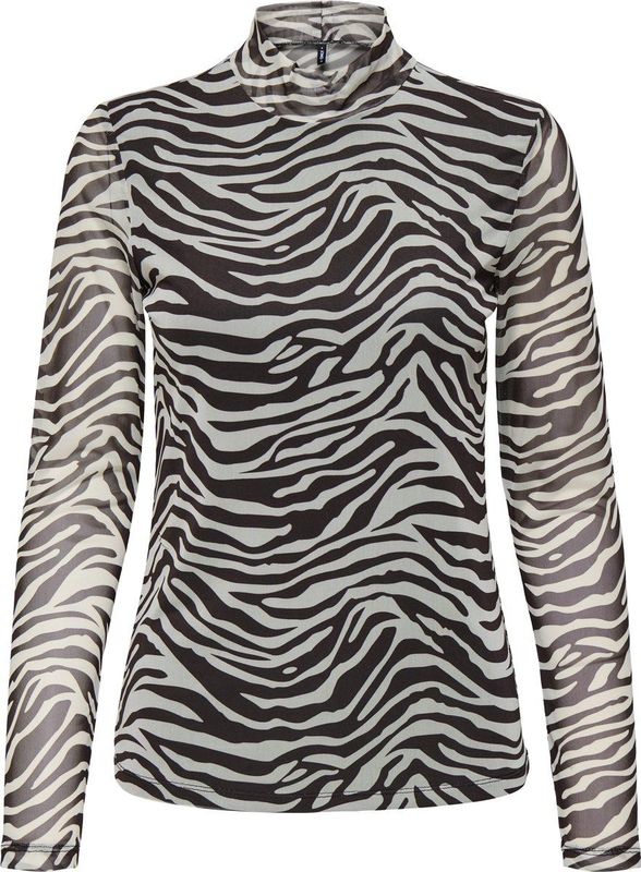 Only - Onlerica Life Mesh Top - T-shirt - Demitasse/zebra - Dames