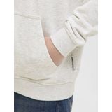 Sweater - White Melange - Met Capuchon - Lange Mouwen - Relaxed Fit
