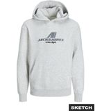 Sweater - White Melange - Met Capuchon - Lange Mouwen - Relaxed Fit