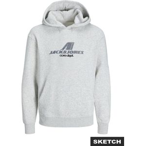 Sweater - White Melange - Met Capuchon - Lange Mouwen - Relaxed Fit