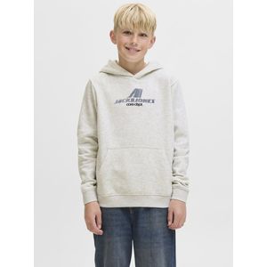 Sweater - White Melange - Met Capuchon - Lange Mouwen - Relaxed Fit