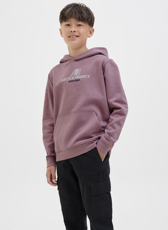 Jack and Jones Junior - Hoodie - Grijs - Sweatstof - Lange Mouwen