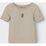 Name It T-Shirt - Rib - NbfHusina - Zandschelp - Name It - 50 - T-Shirts