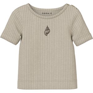 Name It T-Shirt - Rib - NbfHusina - Zandschelp - Name It - 50 - T-Shirts