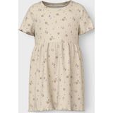 Jurk - Glitterprint - Ribgebreid - Korte Mouwen