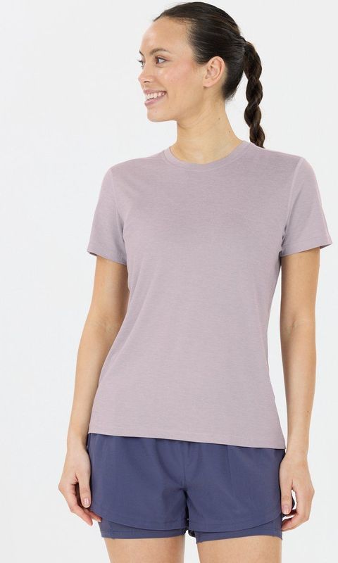 Endurance - Alvaly - Melange T-Shirt - Paars - Korte Mouw - Dames