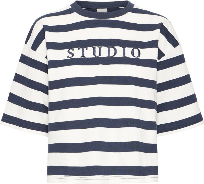 Ichi - Sweatshirt - Ronde Hals - ½ Mouwen - Strepen - Loszittend