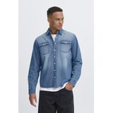 Blend - BHDARGO - Overhemd - Denim middle blue - Lange Mouwen - Regular Fit