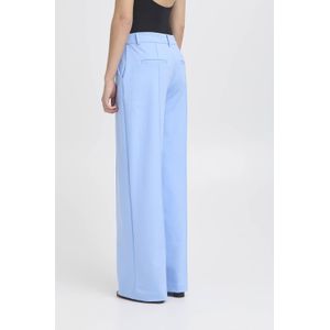 ICHI - Wide Leg Regular Waist Pantalon - Blauw