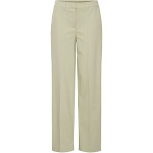 ICHI - Wide Leg Regular Waist Pantalon - Lichtgroen