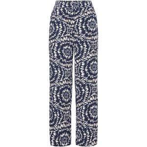 ICHI - Wide Leg Regular Waist Casual Broek - Donkerblauw