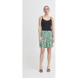 Ichi - Korte Broeken - Dames - Blauw - Grafische Elastische Taille Shorts