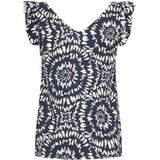 Blousetops - Gevoerde Zoom - Viscose - V-hals - Mouwloos - All-over Patroon