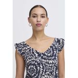 Blousetops - Gevoerde Zoom - Viscose - V-hals - Mouwloos - All-over Patroon