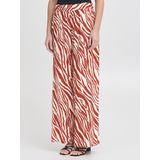 ICHI - Casual Broek - Roodbruin - Wide Leg Regular Waist