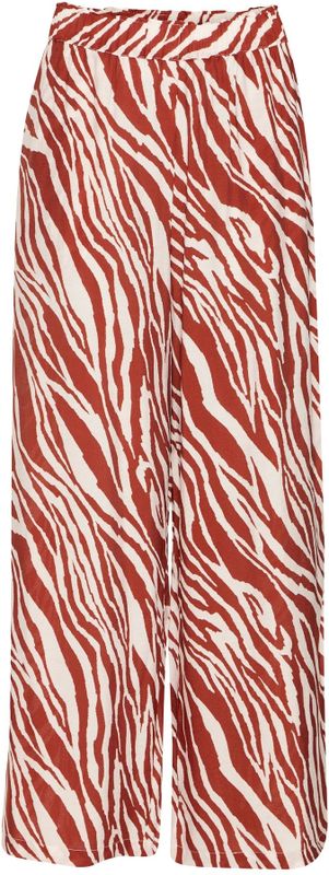 ICHI - Casual Broek - Roodbruin - Wide Leg Regular Waist