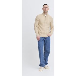 BLEND - BHBASIM - Trui - Greige - Halve Rits - Lange Mouw