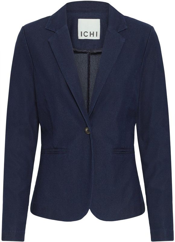Ichi - Denim Blazer - Donkerblauw - Dames - Klassieke Stijl