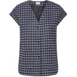 ICHI - Blousetop - Donkerblauw - Regular Fit - Lange Mouwen - V-hals