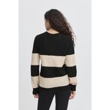 ICHI - IHEDEEN - Gebreide Trui - Beige/Zwart - Lange Mouw