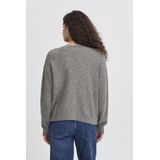 ICHI - Gebreid Vest - Grijs - Lange Mouwen - V-hals