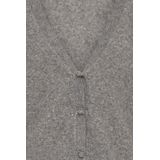 ICHI - Gebreid Vest - Grijs - Lange Mouwen - V-hals