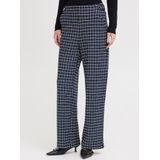 ICHI Broek 'ICHKATE CLOULE'  donkerblauw / zwart / offwhite