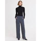 ICHI Broek 'ICHKATE CLOULE'  donkerblauw / zwart / offwhite